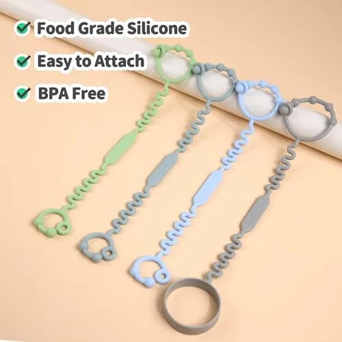 LJOWJVA Baby Pacifier & Toy Straps 4pcs | BPA-Free Silicone, Adjustable & Easy to Clean thumbnail 7