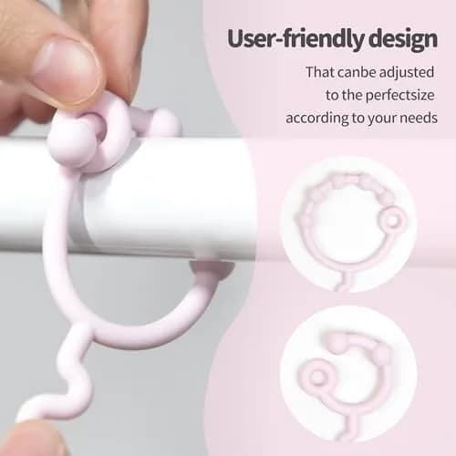 LJOWJVA Toy Straps - Pacifier Holder Clip with Self-Adjusting Bayonet, Pure Silicone, BPA-Free, Multi Colors | Baby Accessories thumbnail 6