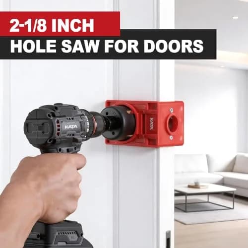 KATA Door Lock Installation Kit with Hole Saw & Guide Template for Wood Doors | Fits 1-3/8” to 1-3/4” Doors thumbnail 6