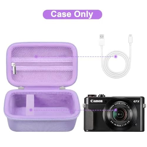 Canboc Purple Case for Canon PowerShot G7X Mark III/ Mark II Digital Camera | Fits Cameras Under 5.1x2.9x2.26 Inch thumbnail 2