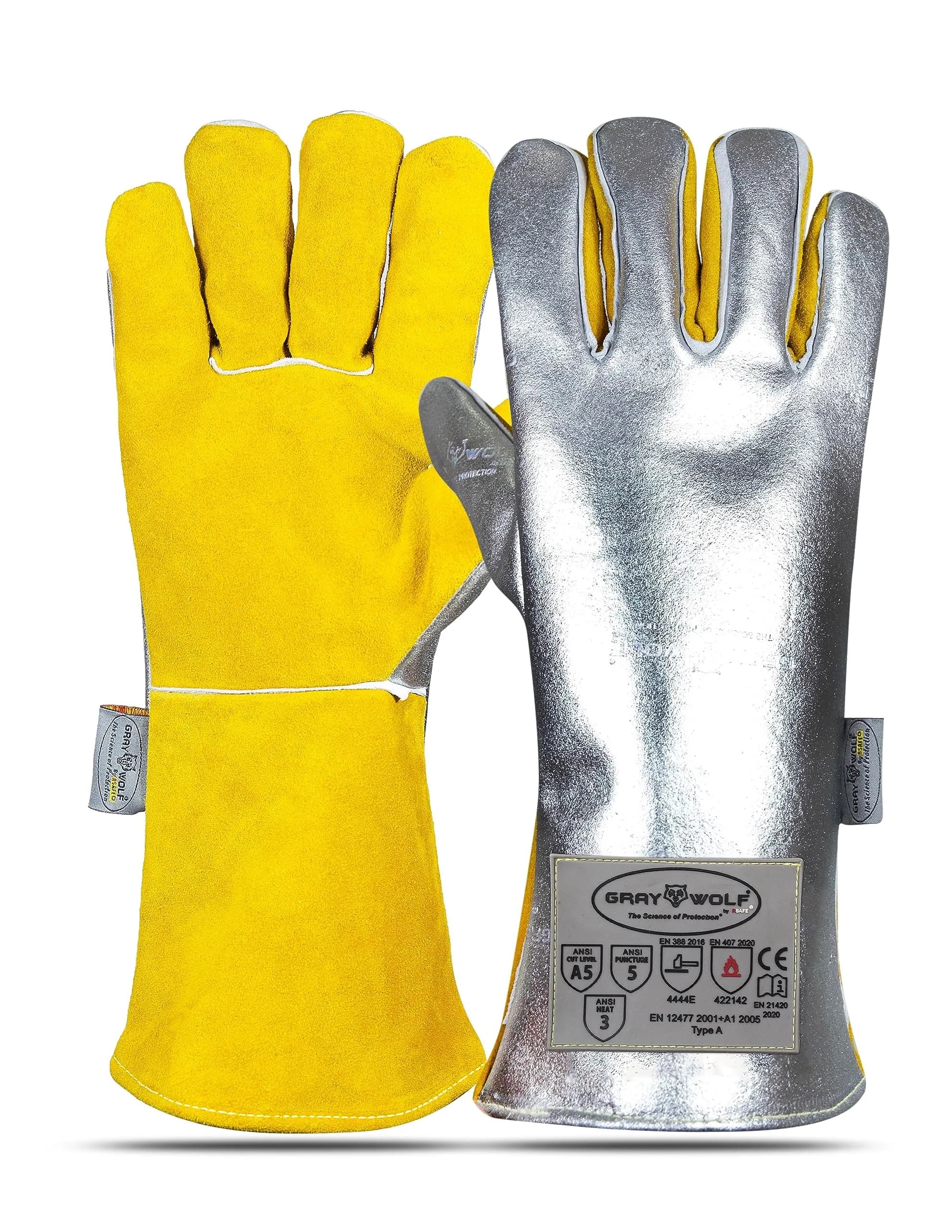 SpecxArmor® SPX-2008L Heavy Duty Welding Gloves 14in | Flame & Heat Resistant — 14 Inches