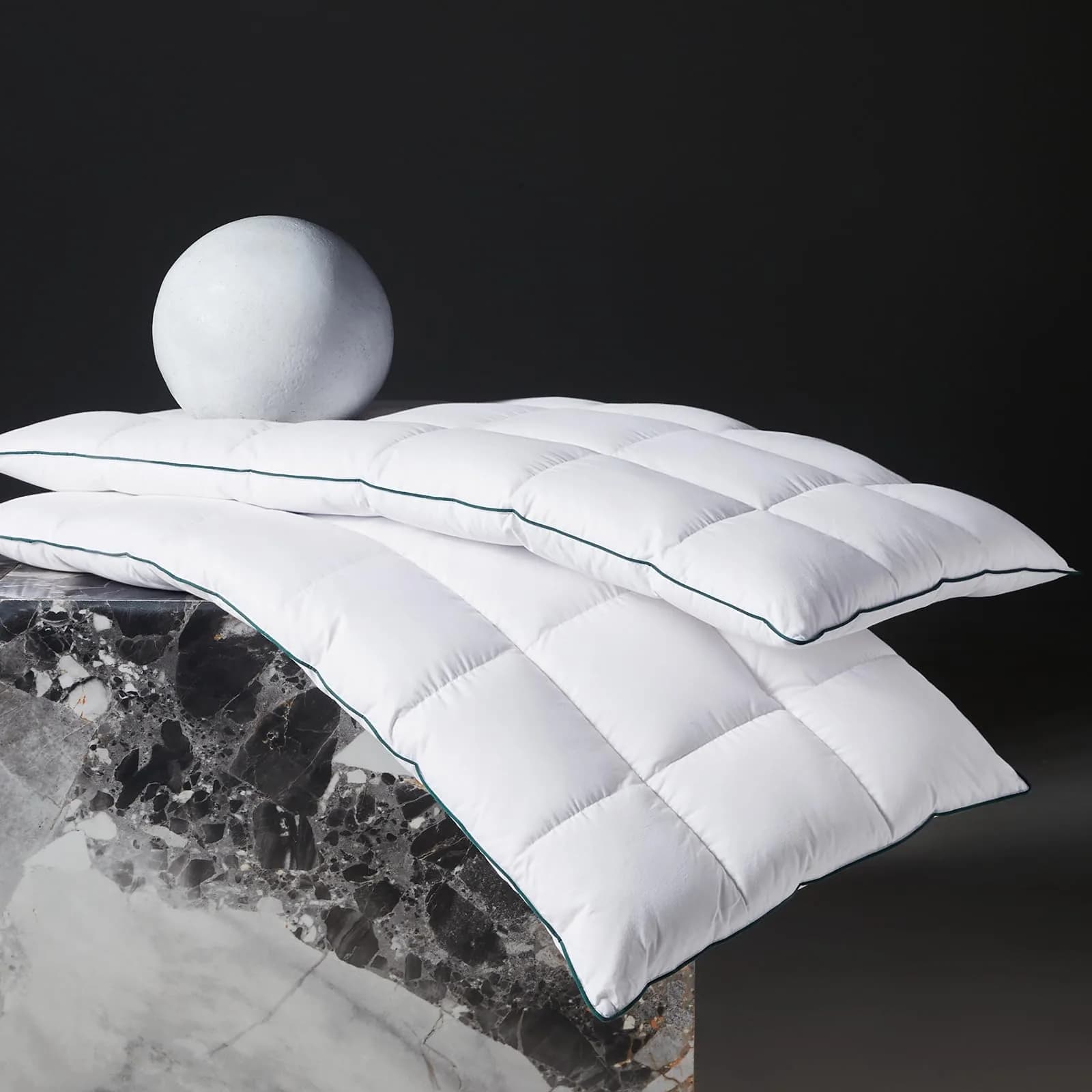 Three Geese Ultra Thin Flat Goose Down Feather Pillow King Size 91cm (36 Inches) | OEKO-TEX Certified Cotton Cover — White-2.5inches