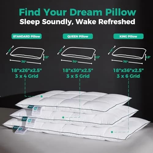 Three Geese Ultra Thin Flat Goose Down Feather Pillow Set of 2 | 2.5" Height, 100% Cotton Cover, Ergonomic Support for Sleep & Travel thumbnail 8