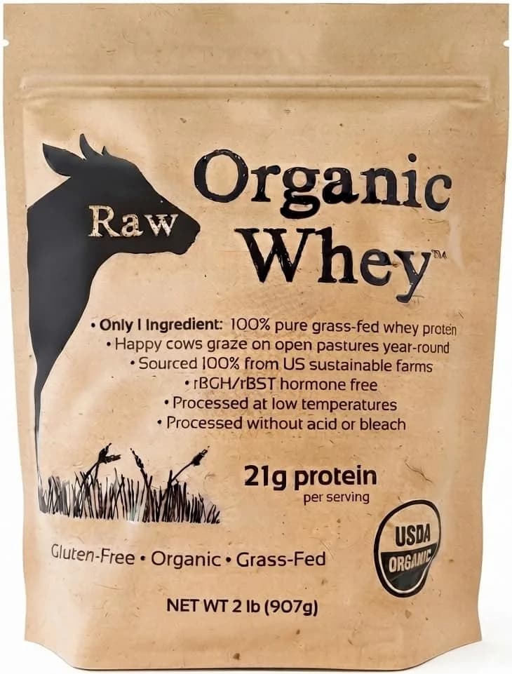 Raw Organic Whey USDA Certified Organic Whey Protein Powder Unflavored 2 lb (32 oz) | Grass-Fed, Cold-Processed, Non-GMO thumbnail 2