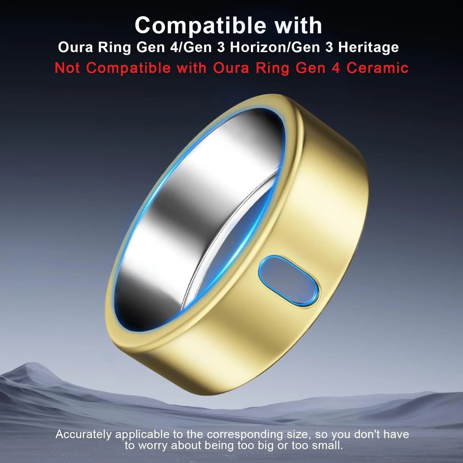 ZOOROO Oura Ring Gen 4/3 Cover 3 Pack Size 10 | Silver+Gold+Rosegold