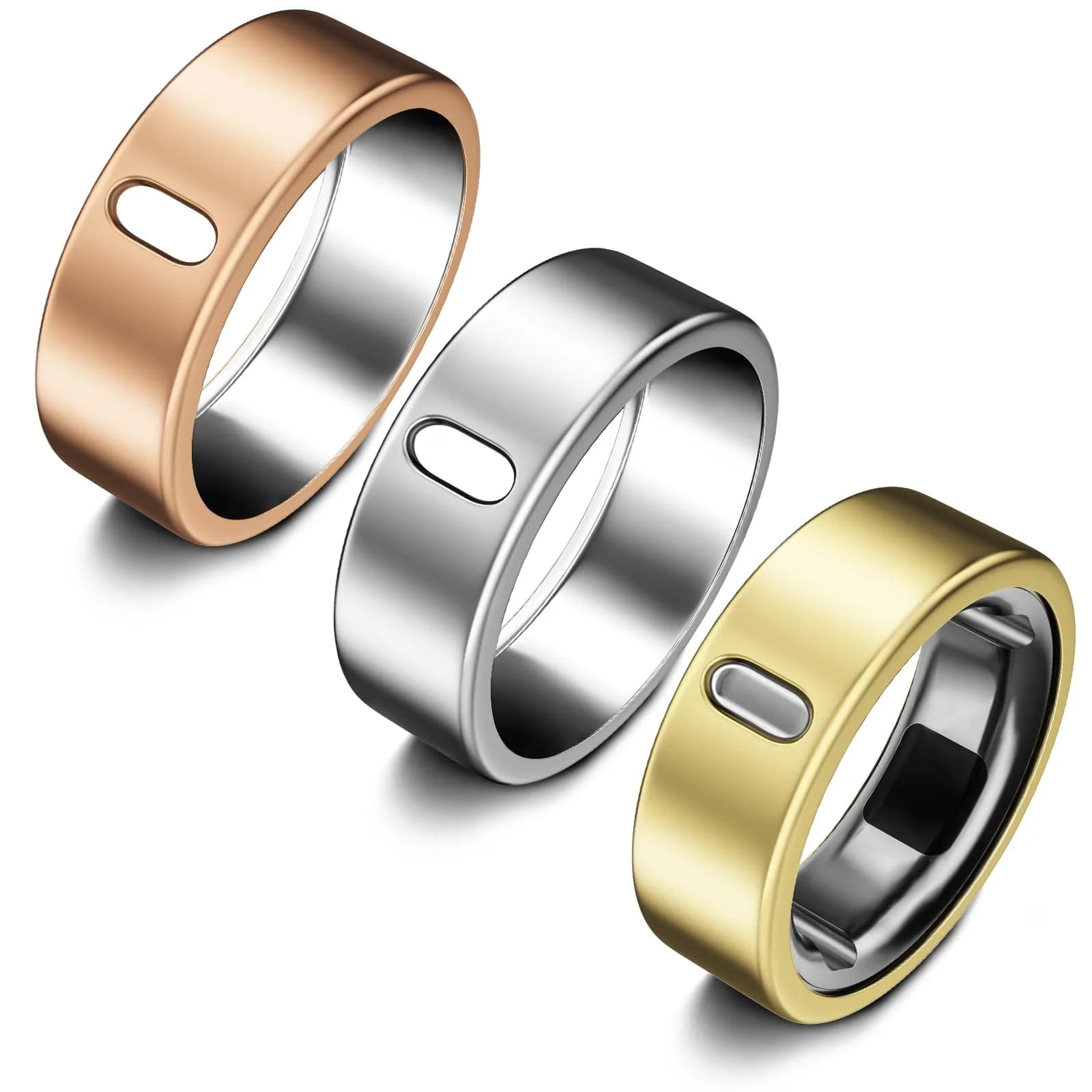 ZOOROO Oura Ring Case Compatible with Gen 3/4 Horizon/Heritage, Size 12 (3-Pack, Silver+Rose+Champagne) — Silver+Gold+RoseGold / Size 9