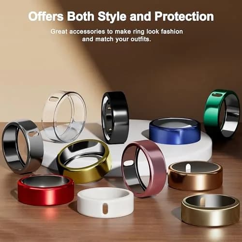ZOOROO Oura Ring Gen 3/4 Covers (Size 9) — 3 Pack Silver+Gold+Rosegold | TPU Protector with Charging Hole thumbnail 7