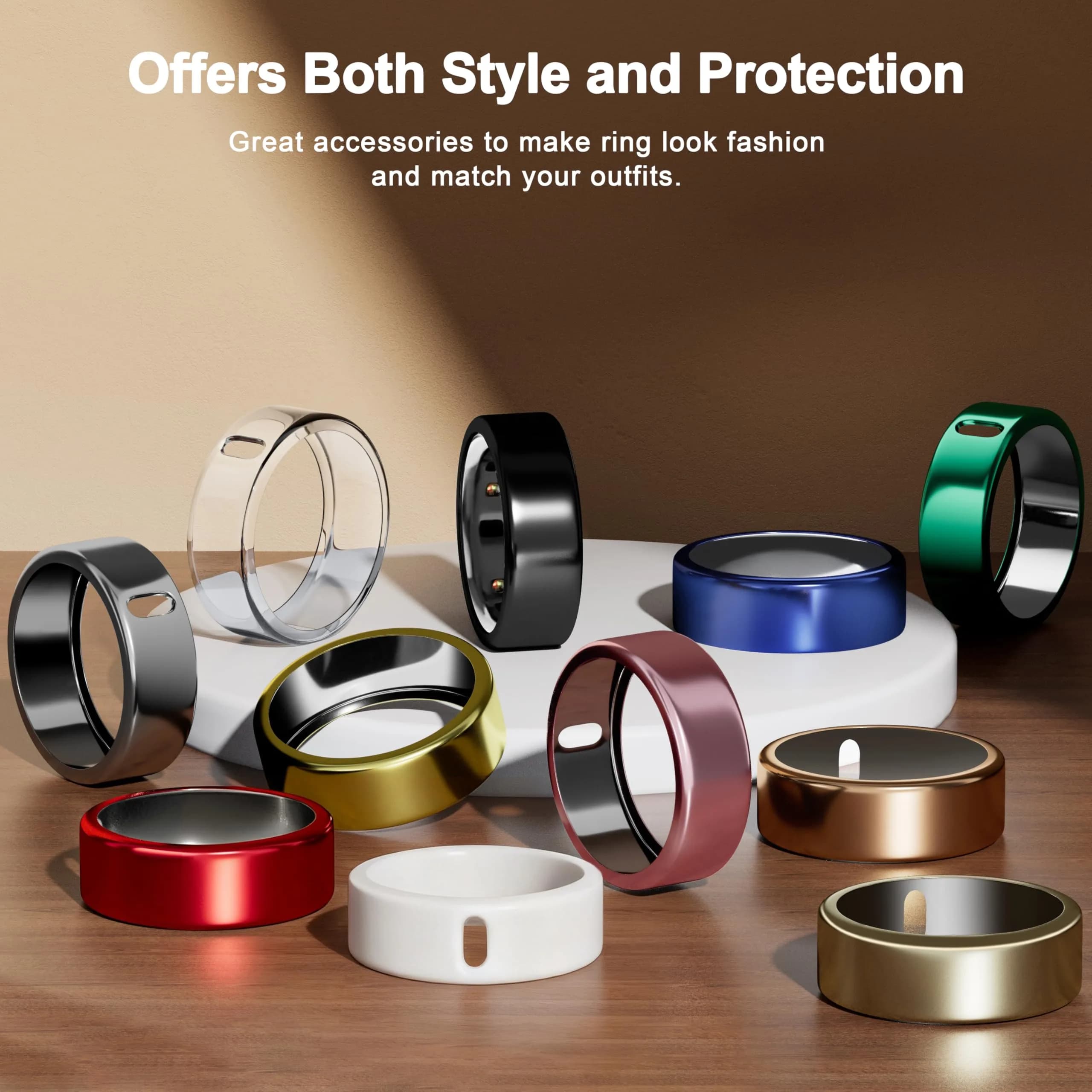 ZOOROO Oura Ring Case Compatible with Gen 3/4 Horizon/Heritage, Size 12 (3-Pack, Silver+Rose+Champagne) thumbnail 6