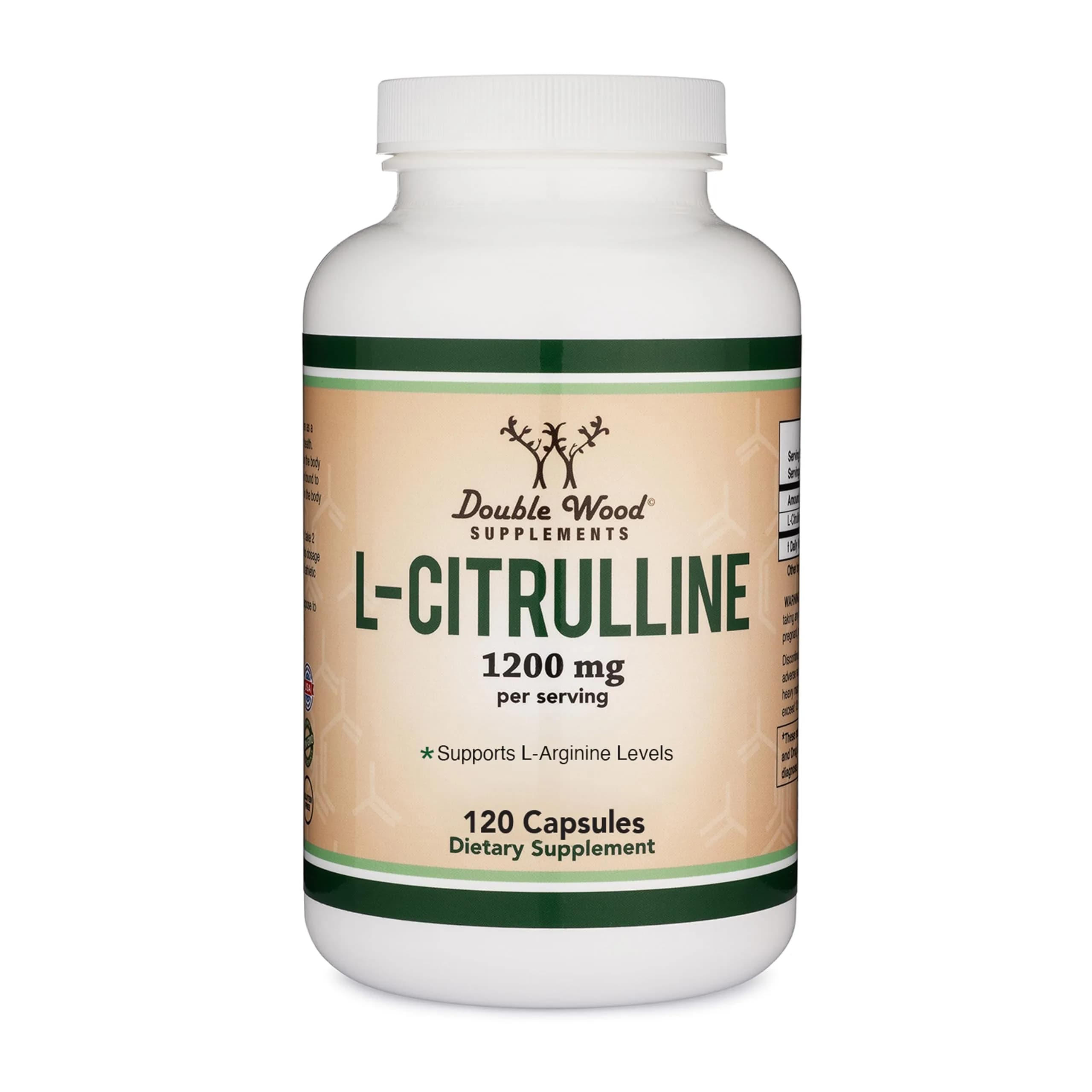 Double Wood Supplements L-Citrulline Capsules 1200mg Per Serving 120 Count | Supports Muscle Recovery & Exercise Endurance