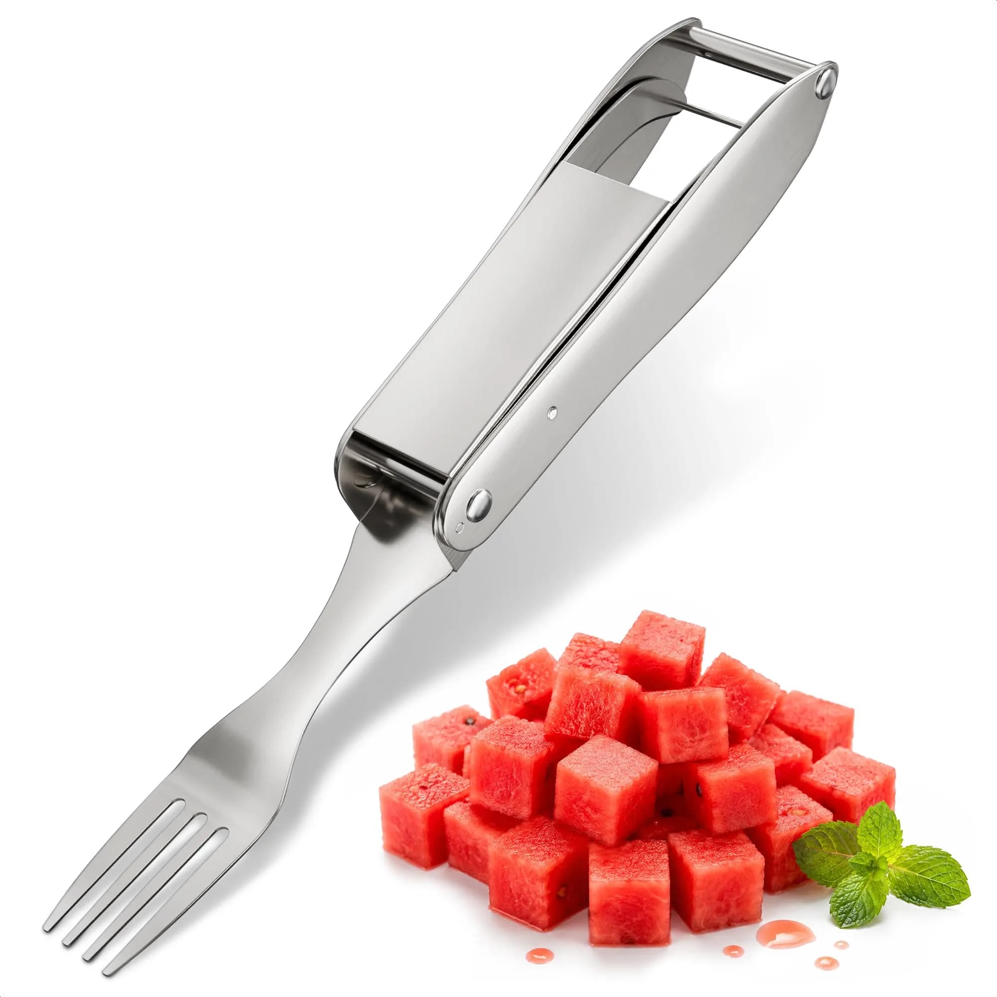 BURIUS Watermelon Cutter Slicer Tool 2-in-1, Stainless Steel | Cubes & Slices for Fruit Salads & Picnics - main product image