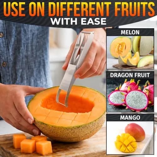 BURIUS Watermelon Cutter Slicer Tool 2-in-1, Stainless Steel | Cubes & Slices for Fruit Salads & Picnics thumbnail 8