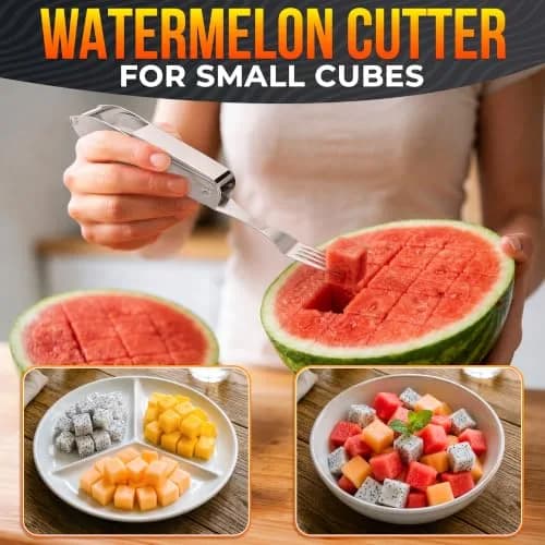 BURIUS Watermelon Cutter Slicer Tool 2-in-1, Stainless Steel | Cubes & Slices for Fruit Salads & Picnics thumbnail 9