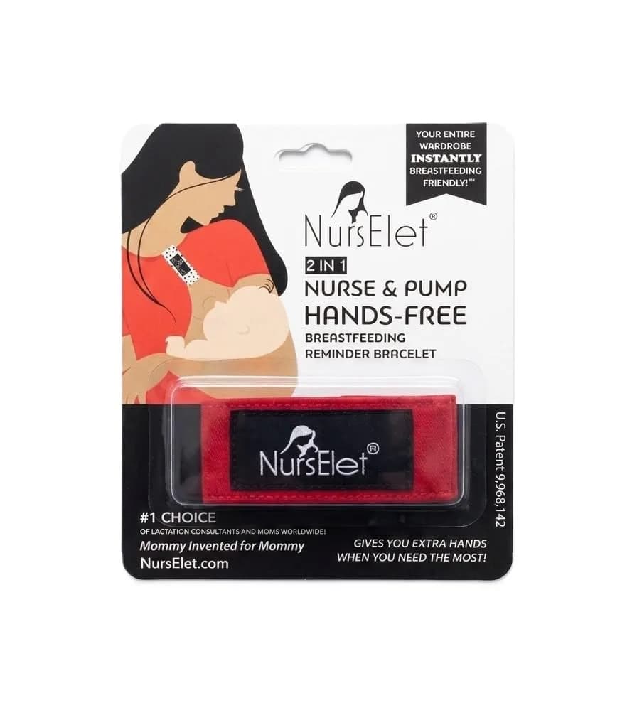 NursElet Nursing Bracelet, Hands-Free Shirt Holder & Breastfeeding Reminder (Denim - 2 Units) — Baby Bonding - 2 Units