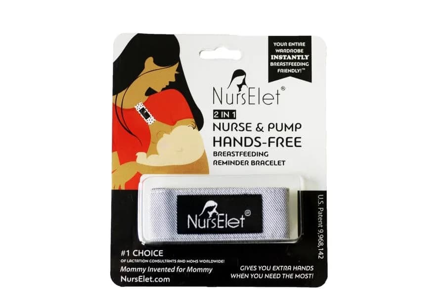 NursElet Nursing Bracelet, Hands-Free Shirt Holder Becomes Your Reminder Bracelet (Motherhood Journey - 2 Units) | BPA-Free Breast Petal thumbnail 2