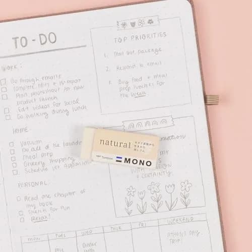 Tombow MONO Natural Eraser 2-Pack (8.79cm x 1.4cm x 14.91cm) | Biomass-Derived, PVC-Free Art Eraser thumbnail 7