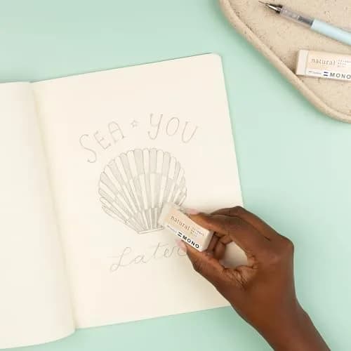 Tombow MONO Natural Eraser 2-Pack (8.79cm x 1.4cm x 14.91cm) | Biomass-Derived, PVC-Free Art Eraser thumbnail 4