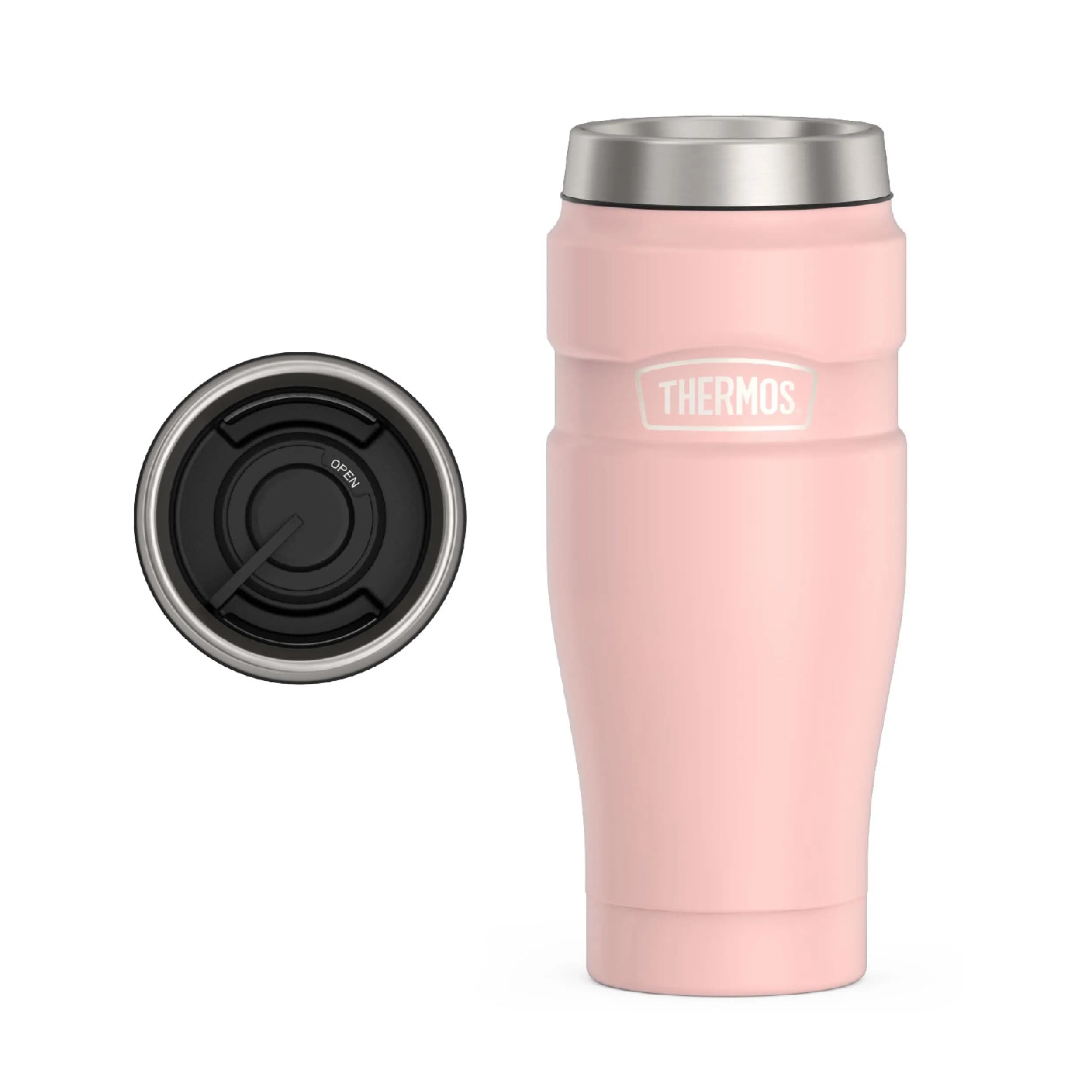 THERMOS Stainless King 16oz Travel Tumbler - Matte Pink | Hot 7 Hrs, Cold 18 Hrs