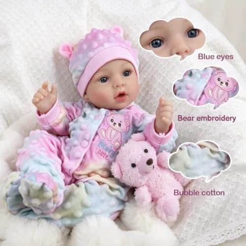 UOFTKIZ Realistic Reborn Baby Doll - 18 Inch Lifelike Baby Girl Doll with Soft Weighted Body | Ages 3+ thumbnail 3