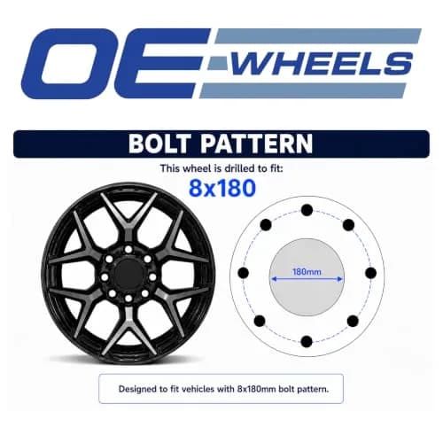 OE Wheels CV70B 20x8.5 Chrome Rim | 8x180 Bolt Pattern, 47ET Offset, 20 Inch Diameter thumbnail 6