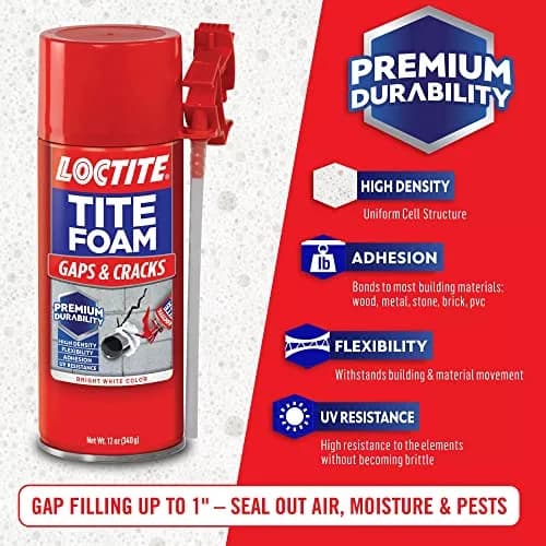 Loctite Tite Foam Gaps & Cracks Insulating Foam Sealant 12 oz (3-Pack) | Fills, Seals, and Insulates Gaps Up to 1 Inch thumbnail 2