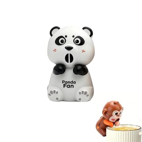 DFOBUNDO Clip-On Cooling Fan for Cups - 3 Speeds, Rechargeable, Panda Style | 5.5 cm (2.17 in) Height thumbnail 1