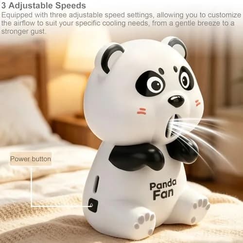 DFOBUNDO Red Panda Clip-On Cooling Fan for Cups | 3 Speeds, Rechargeable, 9.5cm (3.77in) Length thumbnail 3