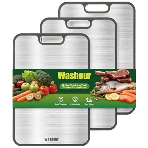 Washour Titanium Cutting Board Set of 3 | Double-Sided, 16" x 11" | Non-Toxic, Hygienic & Durable thumbnail 1