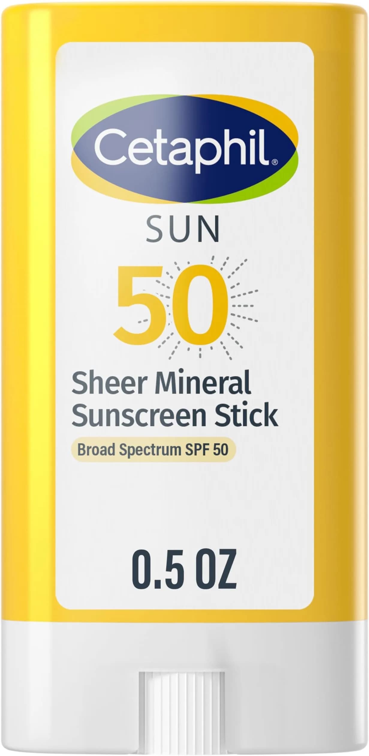 Cetaphil Sheer Mineral Sunscreen Stick SPF 50 14g (0.5 Fl Oz) | Broad Spectrum UVA/UVB Protection for Sensitive Skin — white