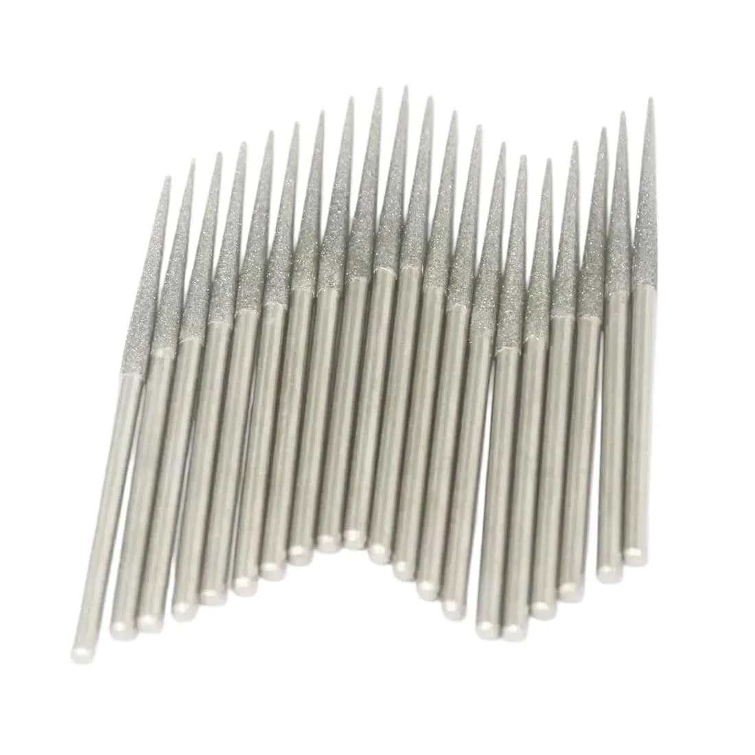 Luo ke 20 Pcs 1/8" Shank Diamond Cone Burr Set, 3mm Cone Shape Expanding Hole Drill Bits | For Stone, Glass, Ceramics, Jewelry