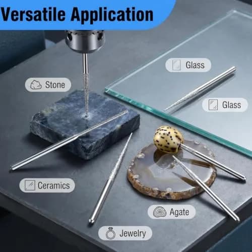 Luo ke 20 Pcs Diamond Mounted Bead Reamer 3.0mm Needle Shape | For Stone, Glass, Ceramics, Jewelry thumbnail 5