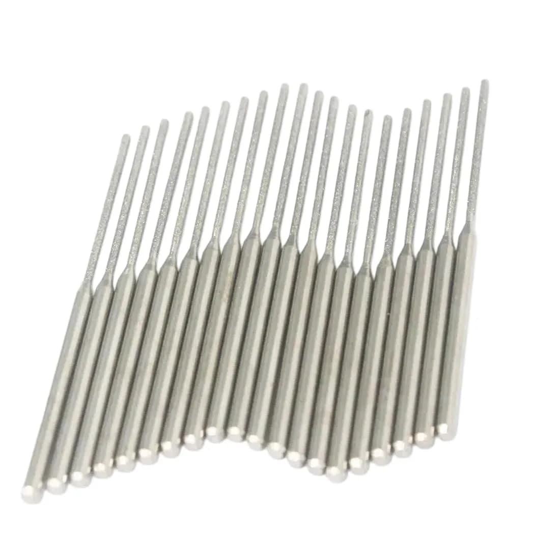 Luo ke 20 Pcs Diamond Mounted Bead Reamer Bits 1.5mm Needle Shape (1/8" Shank)