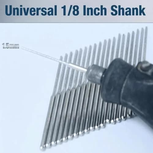 Luo ke 20 Pcs Diamond Mounted Bead Reamer Bits 1.5mm Needle Shape (1/8" Shank) thumbnail 2