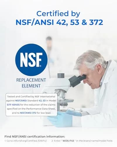 Waterdrop WDS-F45 Refrigerator Water Filter 2 Pack | NSF 53 & 42 Certified for Lead, Benzene, Mercury Reduction thumbnail 4