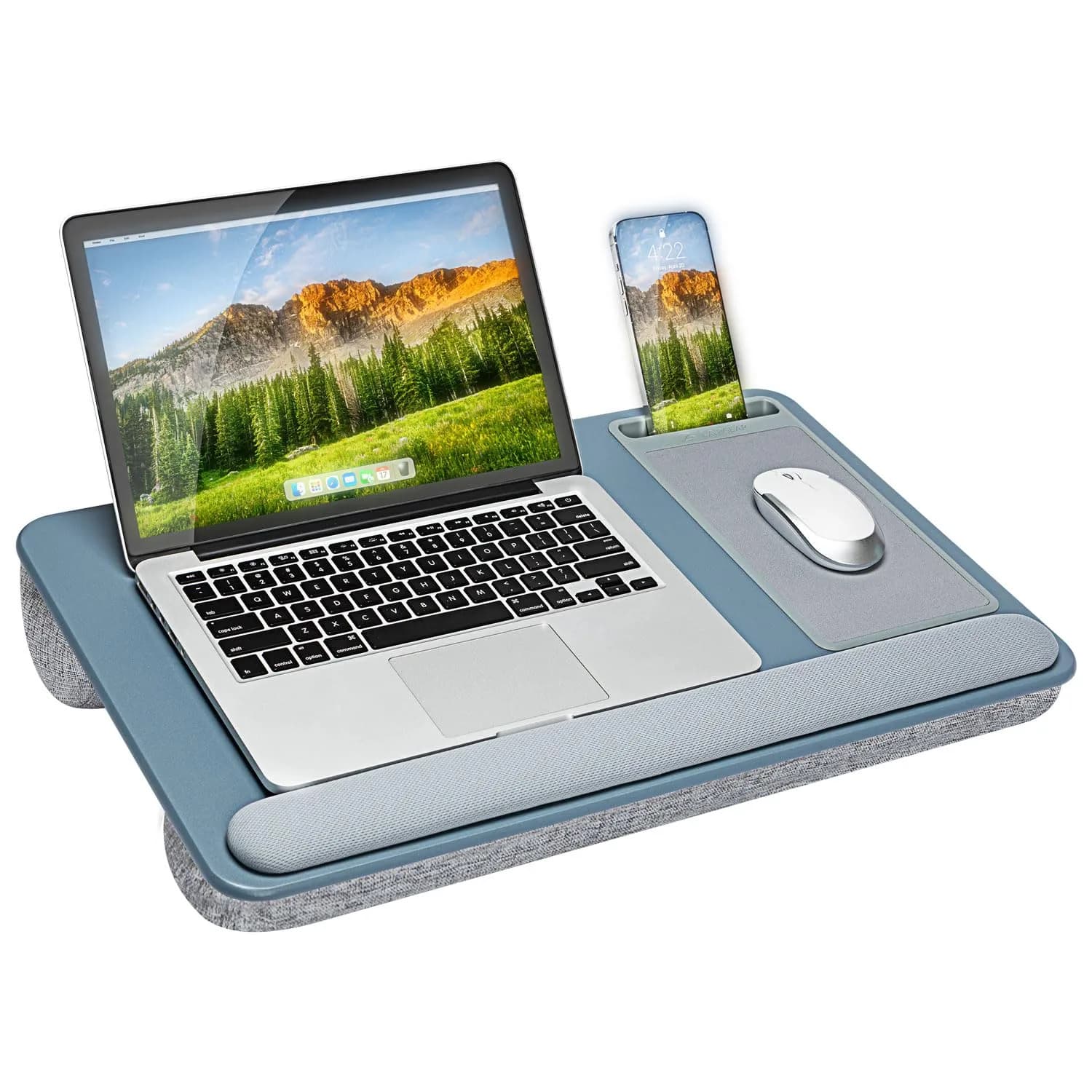 LapGear Home Office Pro Lap Desk 21.1x14 in Slate Blue | Fits 15.6" Laptops & Ergonomic Support