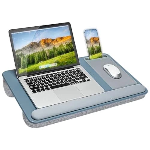 LapGear Home Office Pro Lap Desk 21.1x14 in Slate Blue | Fits 15.6" Laptops & Ergonomic Support thumbnail 1