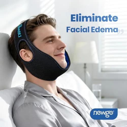 NEWGO Wisdom Teeth Ice Pack Head Wrap with Ear Holes, 60-Min Cold Therapy | Black, One Size thumbnail 5