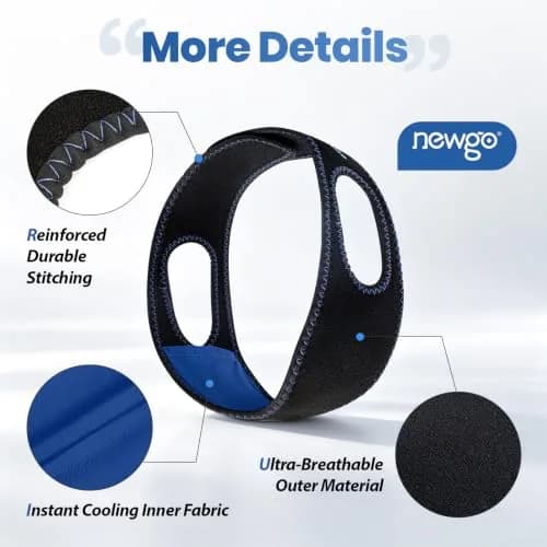 NEWGO Wisdom Teeth Ice Pack Head Wrap with Ear Holes, 60-Min Cold Therapy | Black, One Size thumbnail 6