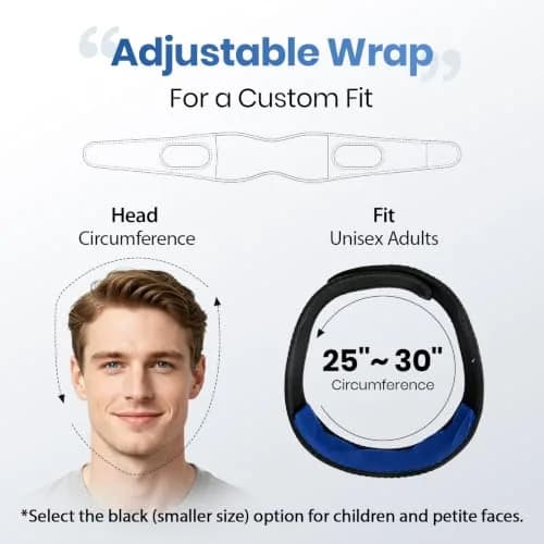 NEWGO Wisdom Teeth Ice Pack Head Wrap with Ear Holes, 60-Min Cold Therapy | Black, One Size thumbnail 7
