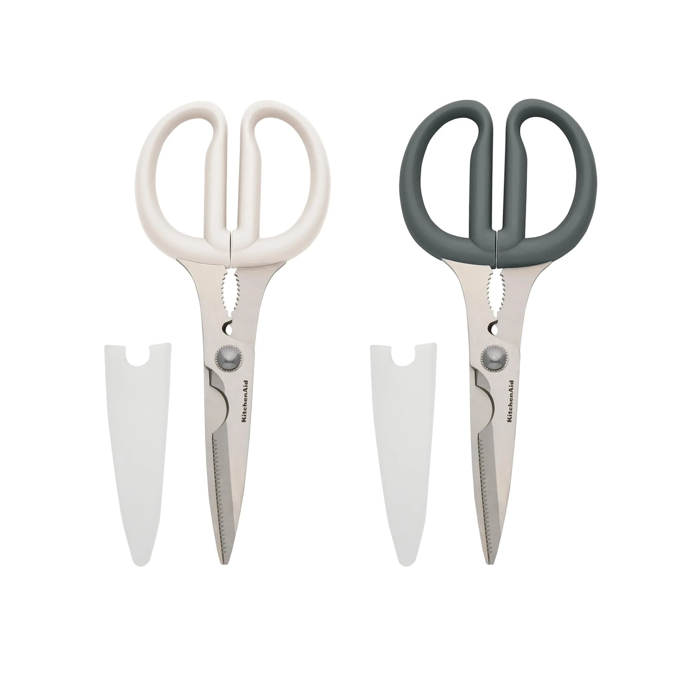 KitchenAid Gray Multipurpose Shear Set, 2 Pack - Versatile Kitchen Scissors with Nutcracker & Bottle Opener