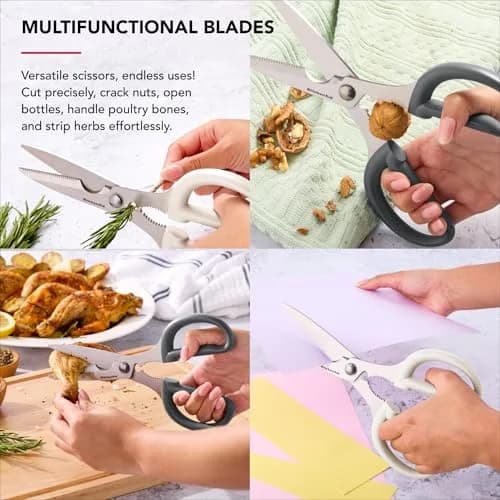 KitchenAid Gray Multipurpose Shear Set, 2 Pack - Versatile Kitchen Scissors with Nutcracker & Bottle Opener thumbnail 3