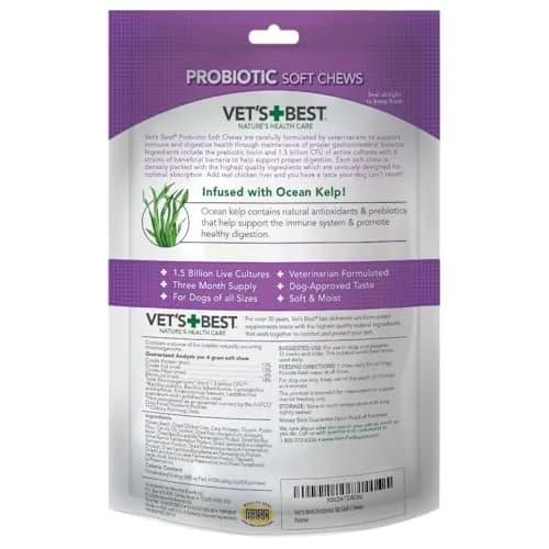 Vet’s Best Probiotic Soft Chews for Dogs 180 Count | Supports Digestive & Immune Health thumbnail 2