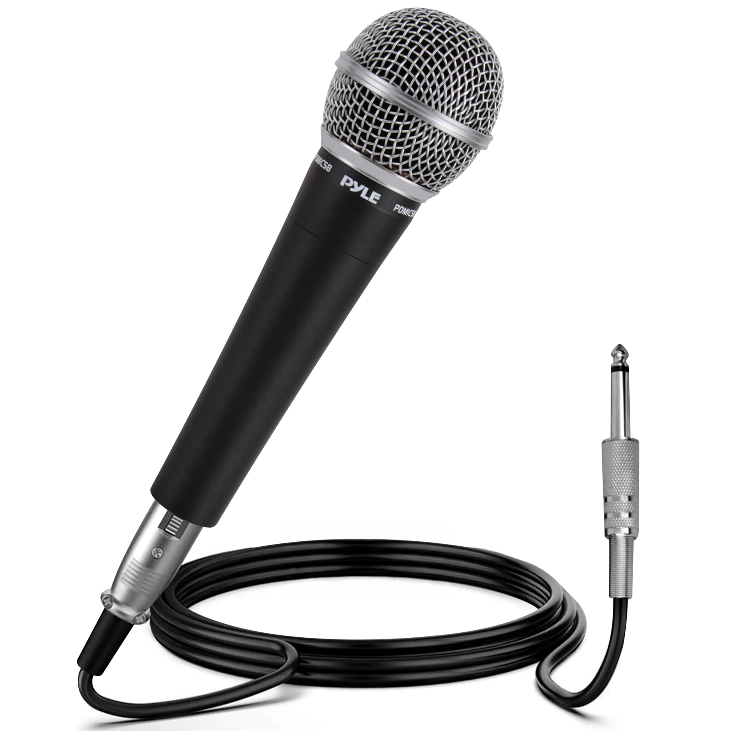 Pyle Wired Dynamic Microphone for Singing & Karaoke | Handheld Cardioid Vocal Mic with XLR Cable - main product image