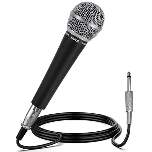 Pyle Wired Dynamic Microphone for Singing & Karaoke | Handheld Cardioid Vocal Mic with XLR Cable thumbnail 1