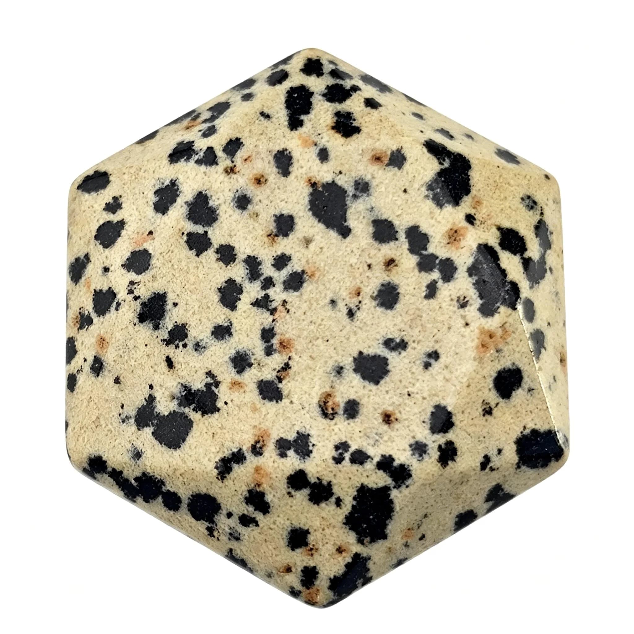 FHNP367 Natural Dalmatian Jasper Hexagram Chakra Stone 1.2 inch | Hand-Polished Healing Crystal for Energy & Stress Relief — Hexagram-dalmatian Jasper