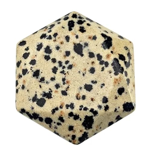 FHNP367 Natural Dalmatian Jasper Hexagram Chakra Stone 1.2 inch | Hand-Polished Healing Crystal for Energy & Stress Relief thumbnail 1