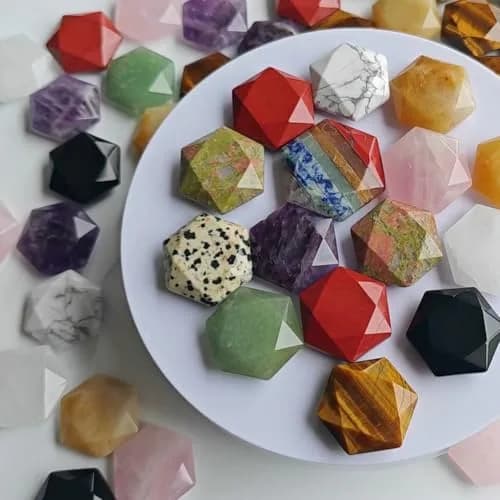FHNP367 Natural Dalmatian Jasper Hexagram Chakra Stone 1.2 inch | Hand-Polished Healing Crystal for Energy & Stress Relief thumbnail 6