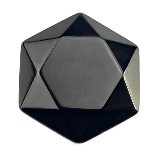 FHNP367 Natural Black Obsidian Hexagram Chakra Stone 1.2 inch | Hand-Polished Healing Crystal for Energy & Stress Relief thumbnail 1