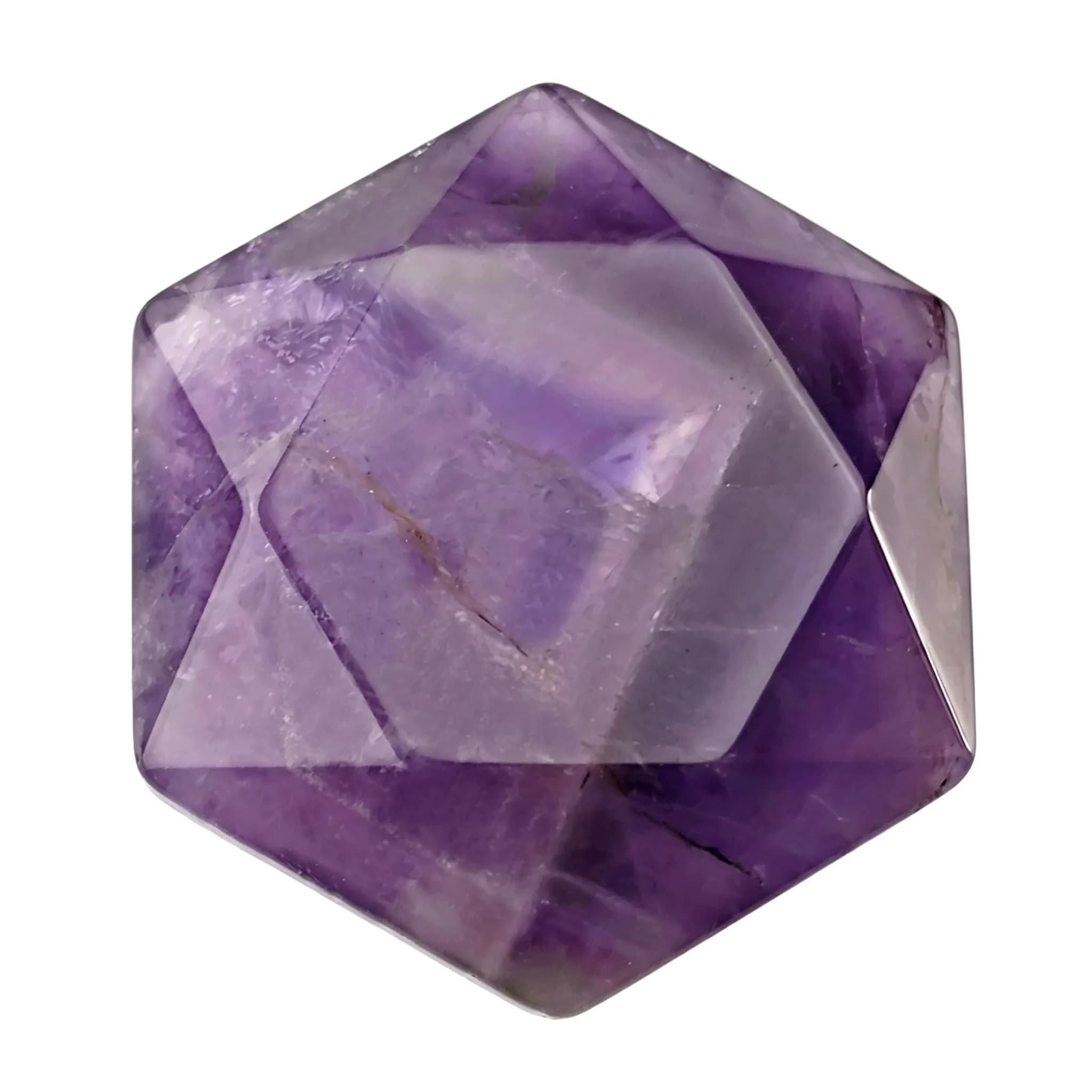 FHNP367 Natural Tiger Eye Hexagram Chakra Stone 1.2 inch | Hand-Polished Healing Crystal — Hexagram-dream Amethyst / Hexagram