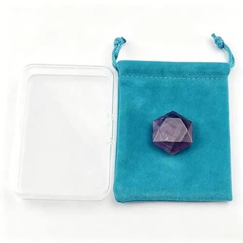 FHNP367 1.2 inch Natural Dream Amethyst Hexagram Chakra Stone | Hand-Polished Healing Crystal for Energy & Worry Relief thumbnail 3