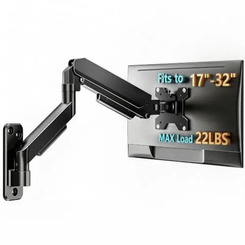 Hemudu 17-32 inch Flat/Curved Monitor Wall Mount | Full Motion Adjustable Wall Arm Holds Up to 10kg thumbnail 1